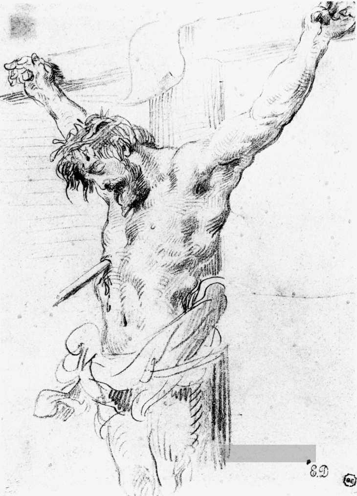 Christus am Kreuz Skizze 2 romantische Eugene Delacroix Ölgemälde